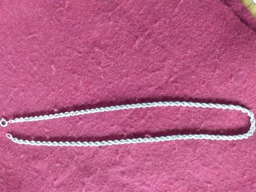 LOVELY GENUINE SOLID STERLING SILVER ROPE NECKLACE IN EXCELLENT CONDITION