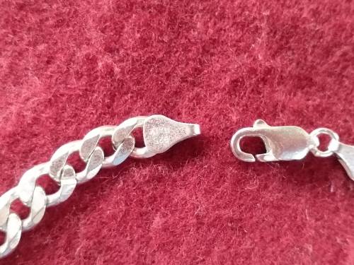 LOVELY GENUINE SOLID STERLING SILVER CURB BRACELET WITH ITALIAN CLASP IN EXCELLENT CONDITION [15,7g]