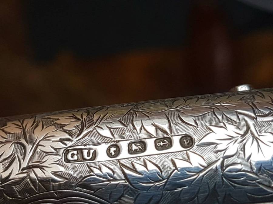 1889 BIRMINGHAM STERLING SILVER CIGAR HOLDER IN EXCELLENT CONDITION