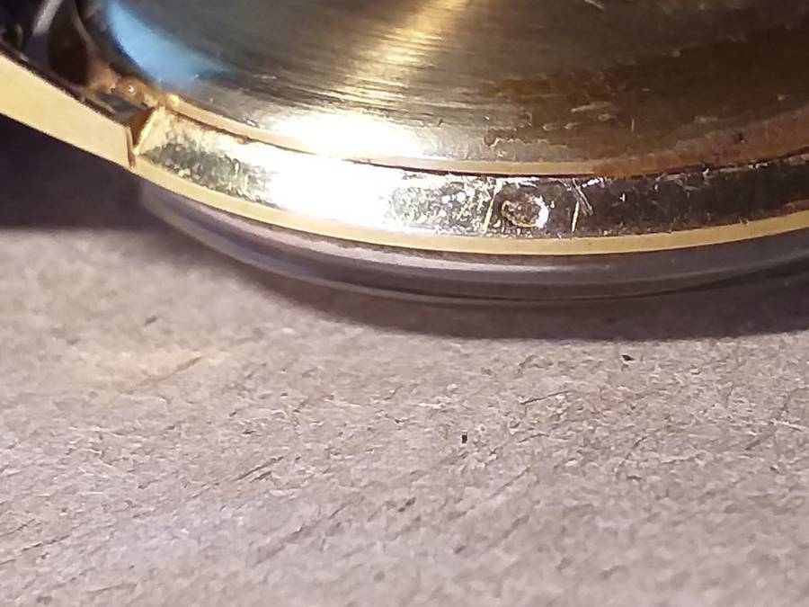 LOVELY VINTAGE GENUINE 18 ct GOLD JAEGER MENS WATCH WITH LEATHER STRAP IN GOOD WORKING ORDER