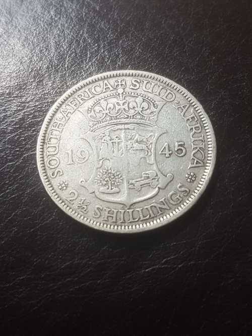 1945 SA UNION SILVER 2.5 SHILLINGS