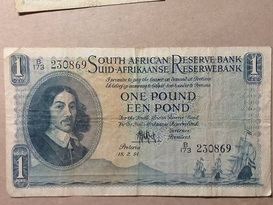 18. 2. 54. RSA ONE POUND NOTE