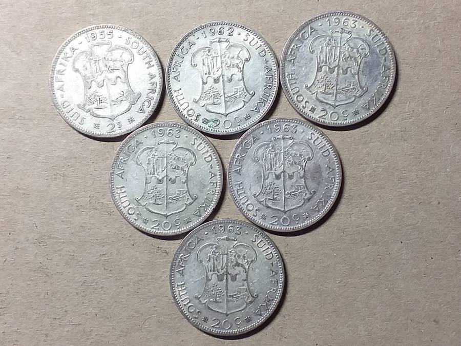 A LOT OF 6 RSA SILVER COINS [One bid for all]