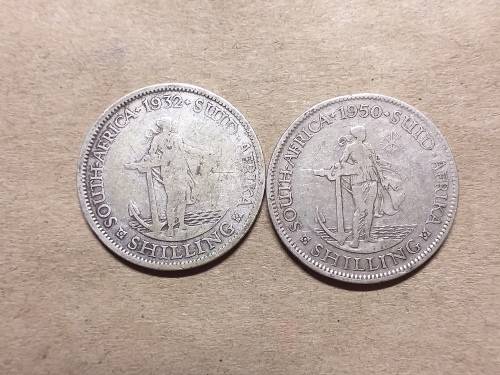 1932 and 1950 SA UNION SILVER SHILLINGS [One bid for both]