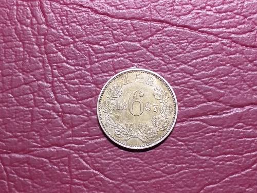 1897 ZAR STERLING SILVER SIXPENCE