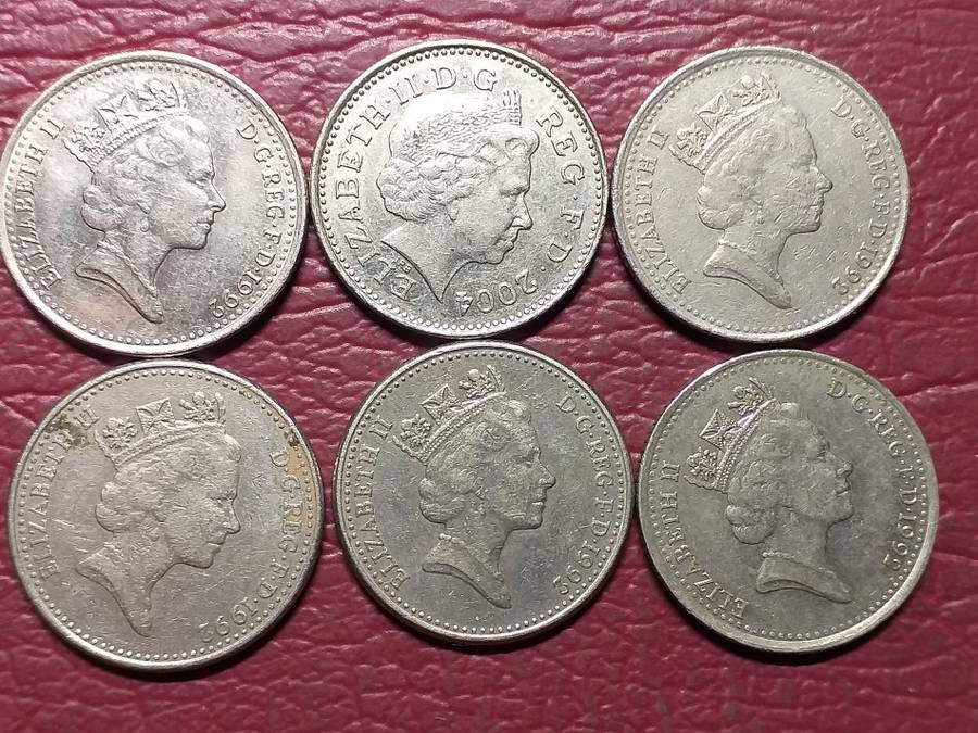 A LOT OF 6 BRITISH 10 PENCE [Bid per coin to take all]