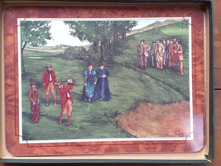 6 x PLACEMATS - NOSTALGIC SPORT -IN ORIGINAL BOX IN EXCELLENT CONDITION - 28,5 cm x 21 cm - A RELIST