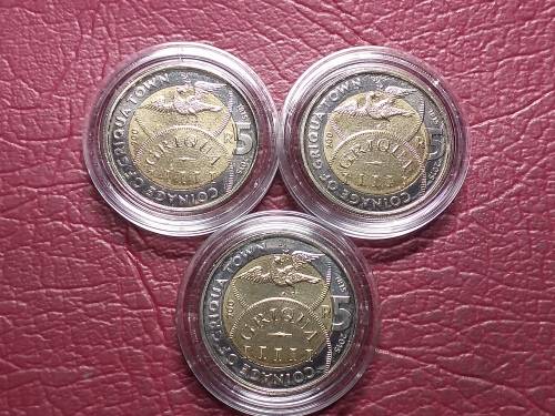 3 x 2015 RSA R5 - GRIQUA TOWN - UNC - [Bid per coin to take all]