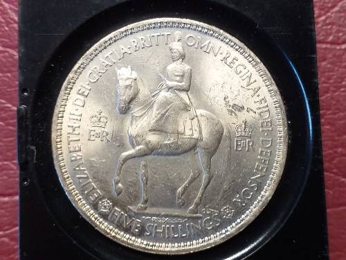 1953 BRITISH 5 Shillings - Elizabeth II Coronation - UNC