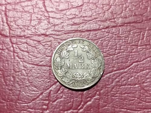 1905 GERMANY SILVER ½ Mark - Wilhelm II