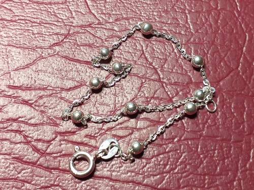 LOVELY GENUINE SOLID STERLING SILVER BRACELET IN EXCELLENT CONDITION - [19 cm]