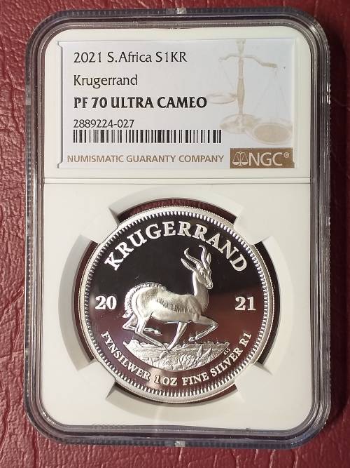 2021 SILVER KRUGERRAND - NGC GRADED PF 70 ULTRA CAMEO
