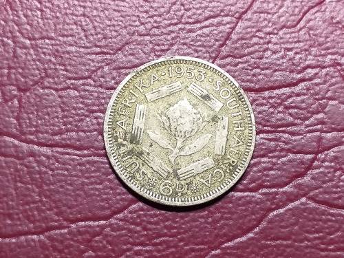 1953 SA UNION SILVER 6 PENCE