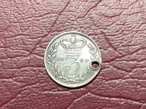 1880 BRITISH STERLING SILVER 3 PENCE