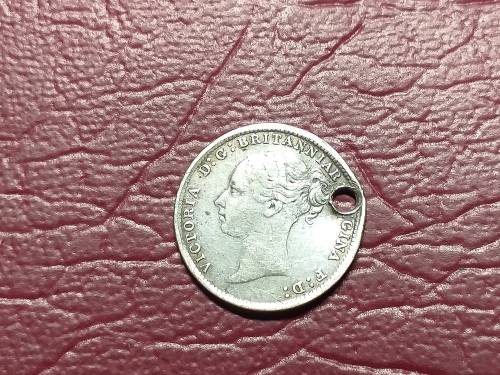 1880 BRITISH STERLING SILVER 3 PENCE