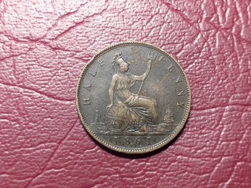 1861 BRITISH ½ Penny - Victoria
