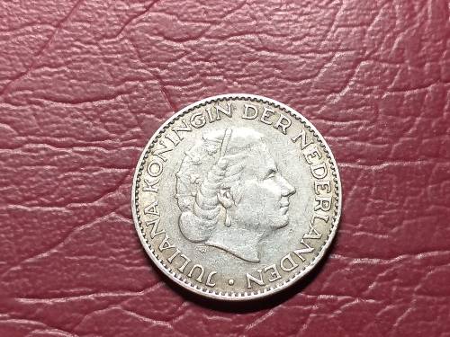 1957 NEDERLAND SILVER 1 Gulden - Juliana