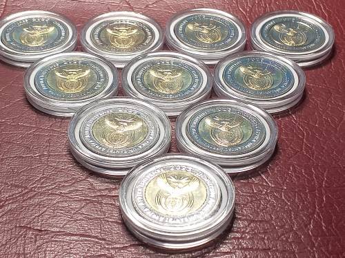 A LOT OF 10 x 2023 RSA R5 COINS - MINT STATE CAPSULED - [Bid per coin to take all.]