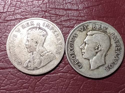1936 AND 1937 SA UNION SILVER 2.5 SHILLINGS - [Bid per coin to take both.]
