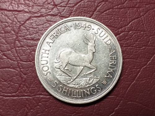 1949 SA UNION SILVER 5 SHILLINGS
