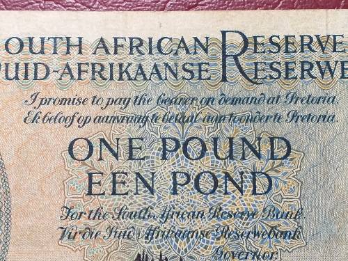1959 SA RESERVE BANK ONE POUND NOTE - M.H. DE KOCK