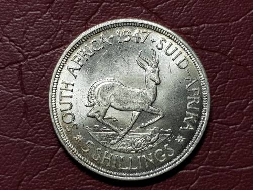 1947 SA UNION SILVER 5 SHILLINGS - [TO MY OPINION MINT STATE]