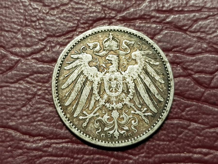 1913 GERMANY SILVER 1 Mark - Wilhelm II - A FILLER COIN