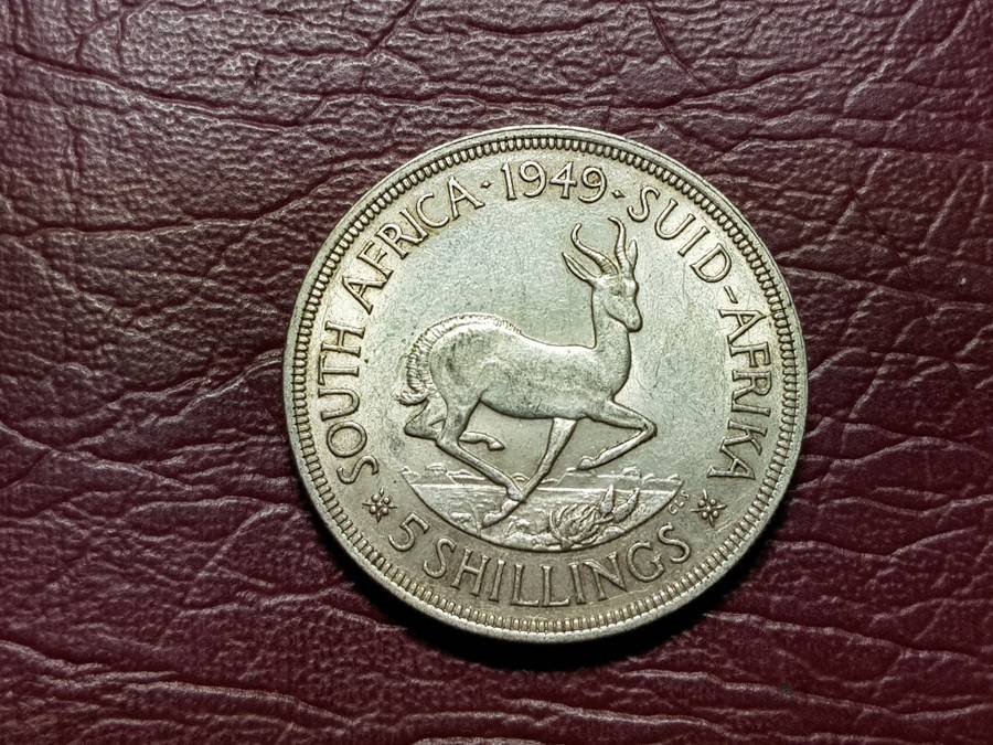 1949 SA UNION SILVER 5 SHILLINGS