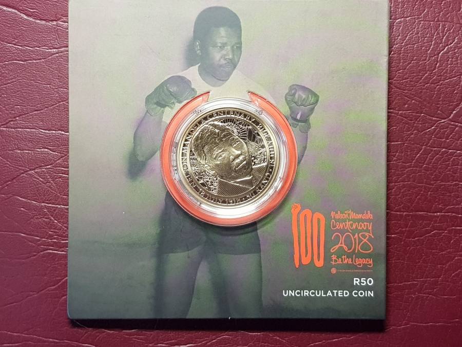 2018 RSA Aluminium Bronze R50 Nelson Mandela - As a young man - WITH COA - CAPSULED