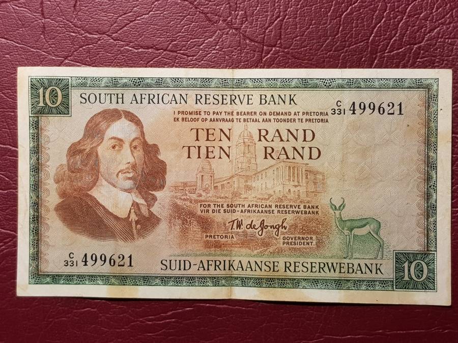 RSA 10 Rand Note - TW De Jongh