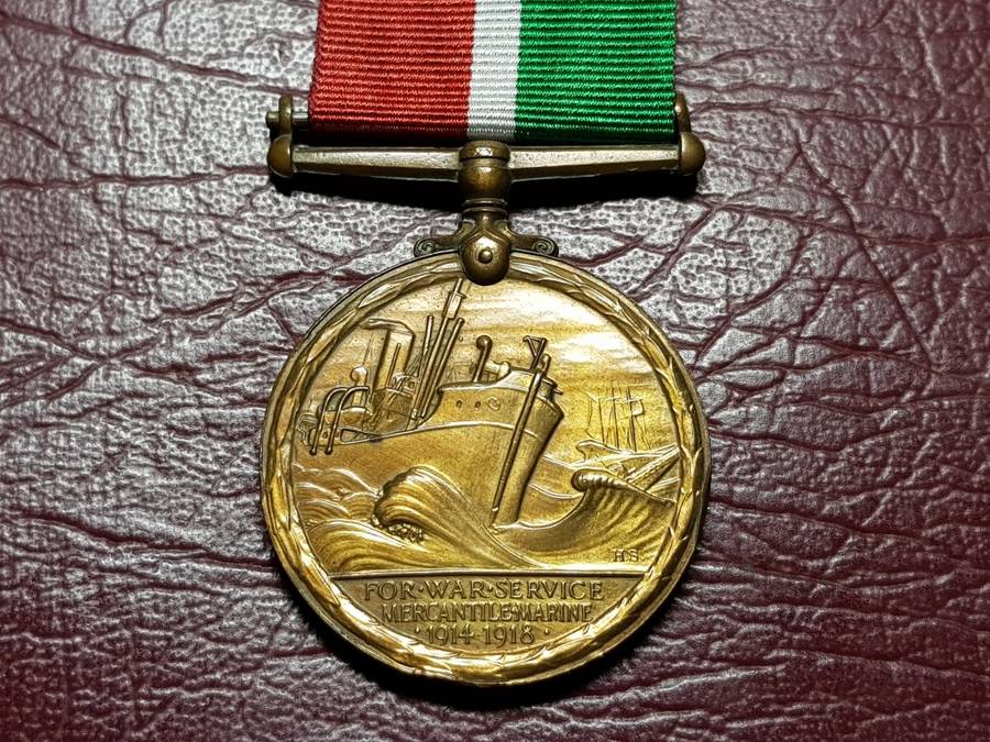 1914 - 1918 WW1 Mercantile Marine War Medal - Awarded To John Burrows