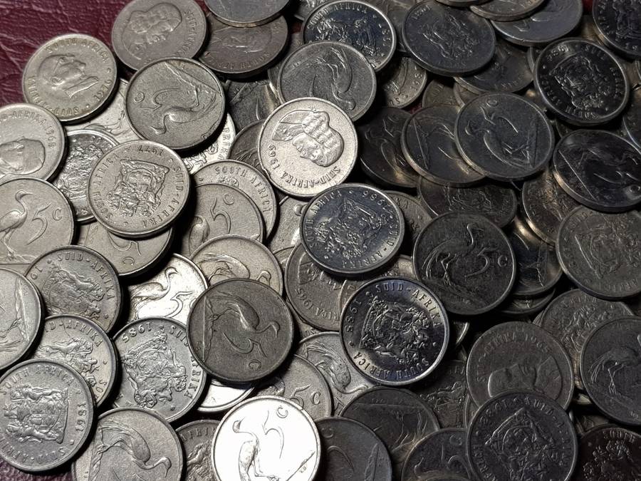 A Lot Of 130 RSA Nickel 5 Cent Coins - [Bid per coin to take all.]