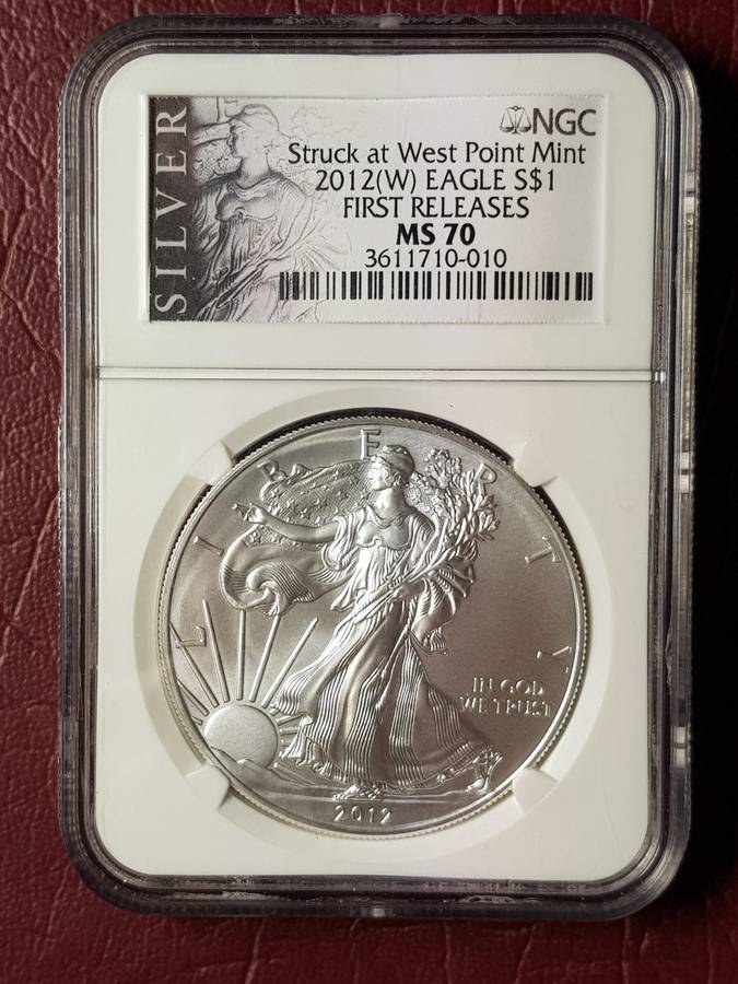 2012(W) USA 1 Oz .999 Silver $1 - First Releases NGC Graded MS 70