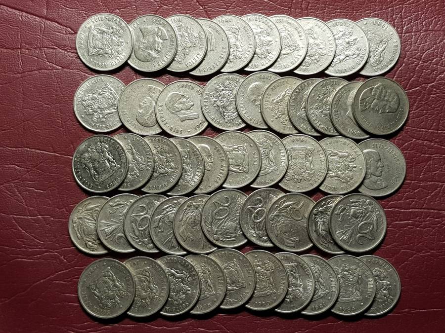A Lot Of 50 RSA Nickel 20 Cent Coins - [Bid per coin to take all]