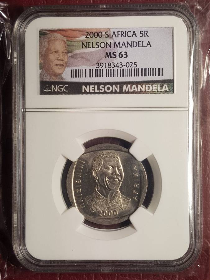 2000 RSA R5 Nelson Mandela - NGC Graded MS 63