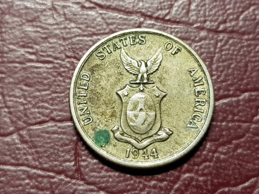 1944 Philippines Silver 20 Centavos