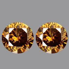 0.95cts Trio of Brilliant Round Diamonds â Natural Fancy Cognac â SI2