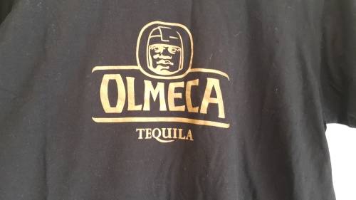 OLMECA TEQUILA!!!! AWESOME BLACK AND GOLD T-SHIRT!!!! SIZE L!!