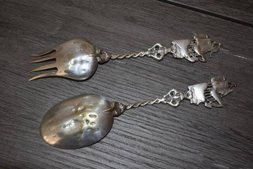 RARE!!! REMBRANDT NACHT WACHT EPNS SPOON AND FORK SET