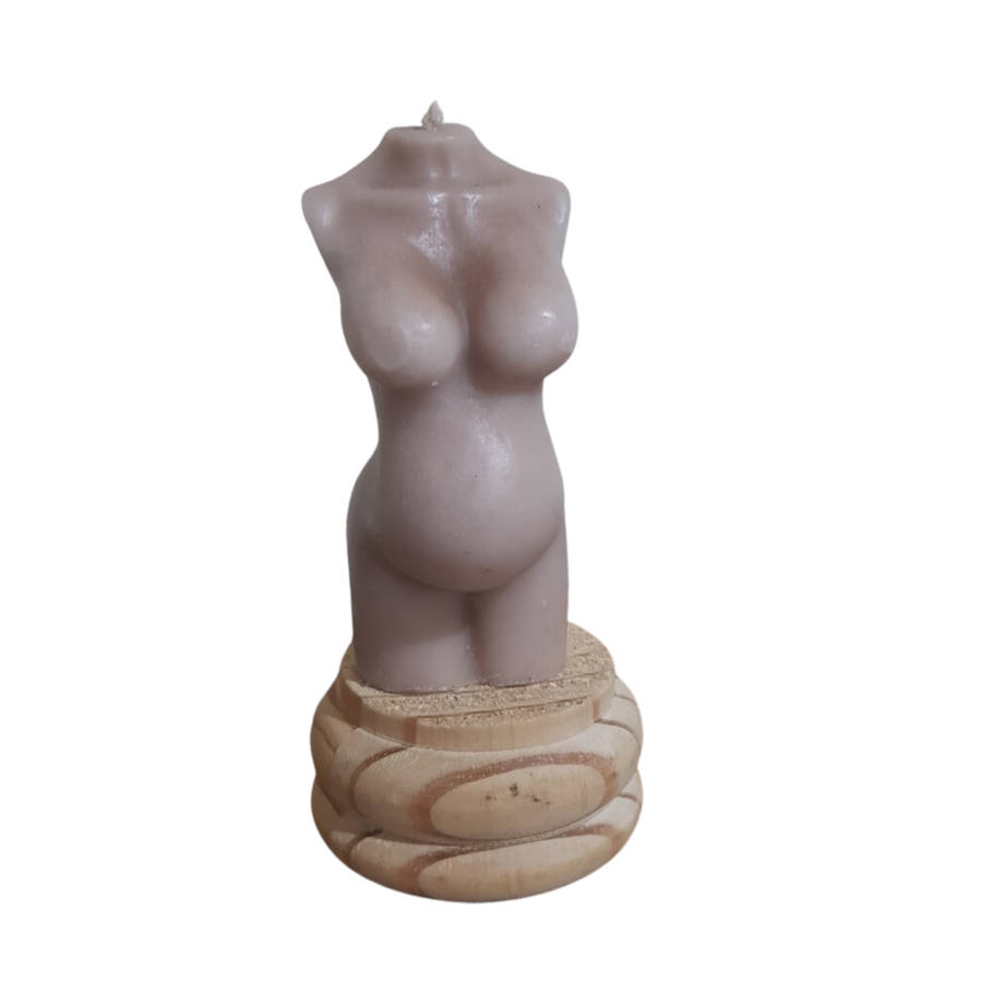 Pregnant Lady Beige Candle 10cm