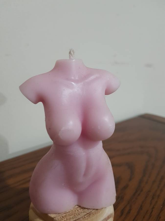 Pink lady figurine candle 9cm
