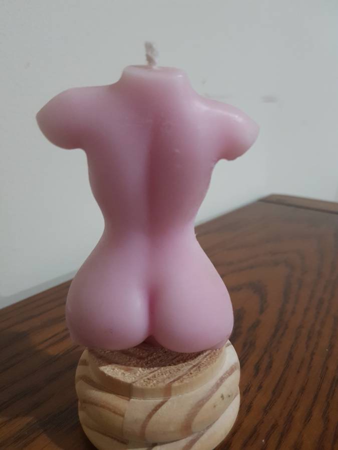 Pink lady figurine candle 9cm