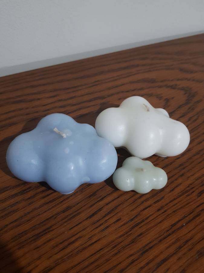 Set of 3 Cloud Candles - 2lrg 1 small