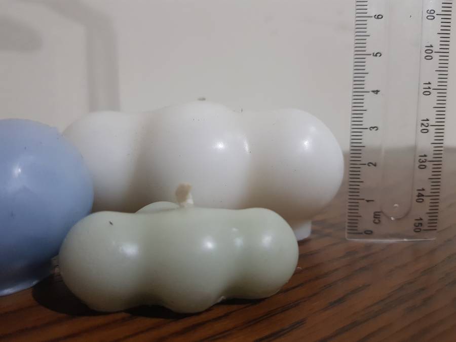 Set of 3 Cloud Candles - 2lrg 1 small
