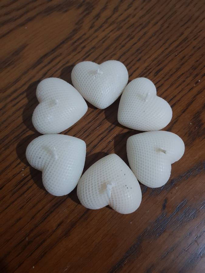 Collection of small White Heart Candles
