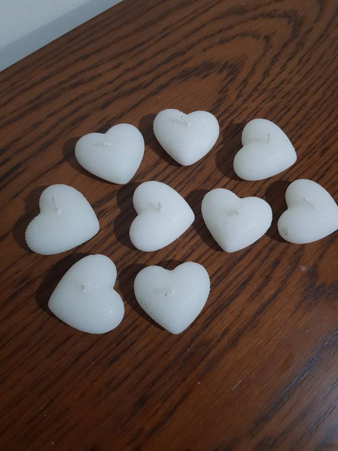 Collection of small White Heart Candles