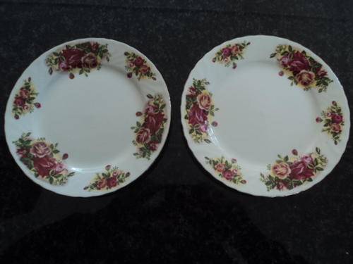 2 X STUNNING ENGLISH ROSE ROYAL CHINA SIDE PLATES !!!!