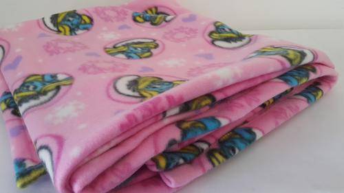 AN AWESOME VERY LARGE PINK SMURFS FLEECE BLANKET!!! GORGEOUS!!! 158CM X 160CM!!!!