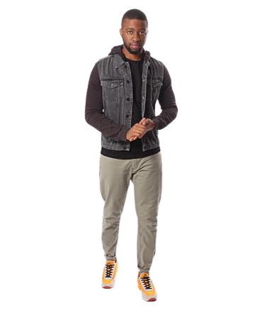 URBAN STYLE Men`s Denim Hoody - Charcoal