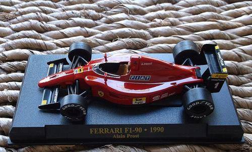1:43 FERRARI F1-90 DIE CAST METAL MODEL ON STAND ...1990...DRIVEN BY ALAIN PROST ...COOL !!!!